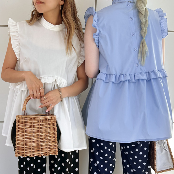 レディース トップス シャツ ブラウス カットソー 袖なし ノースリーブ フリル かわいい 大人可愛い きれいめ シンプル カジュアル 上品 おしゃれ かっこいい ef-fu-339-08.jpg