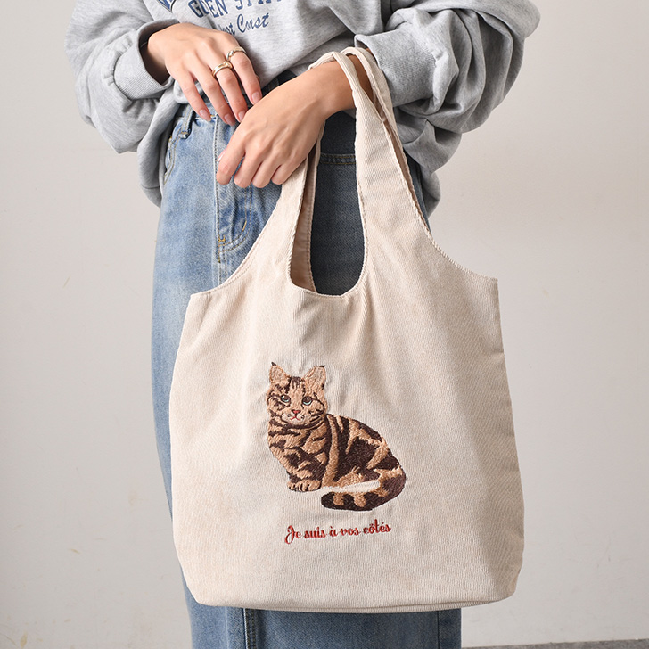 ★ROBINMAY Disney Cats & Dogs 通勤通学 コーデュロイトート ☆ROBINMAY Disney Cats & Dogs 通勤通学 コーデュロイトート
