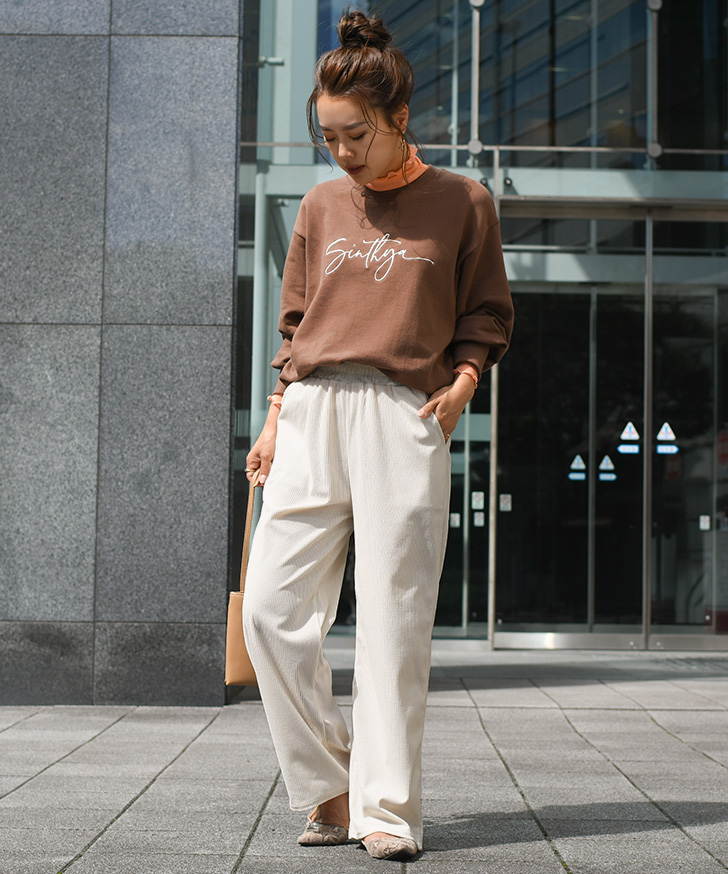 ワイドパンツ レディース コーデュロイ 秋 冬 伸びる やわらか