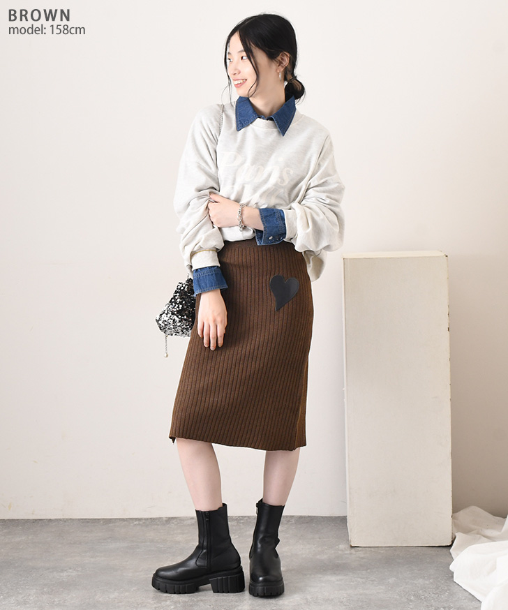 【希少】skep スケップ　ポーチ付き　タイトスカート　ストレッチ　ミモレ丈 wfp03319_13.jpg