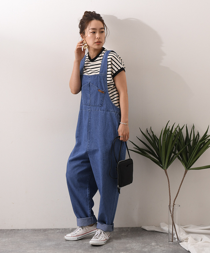 KARL KANI デニムオーバーオール/サロペット/古着/実寸W38×L32