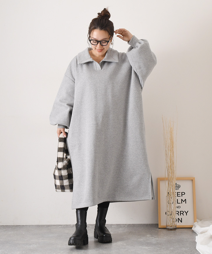 ワンピース レディース 40代 きれいめ 冬 長袖 裏起毛 暖かい 防寒