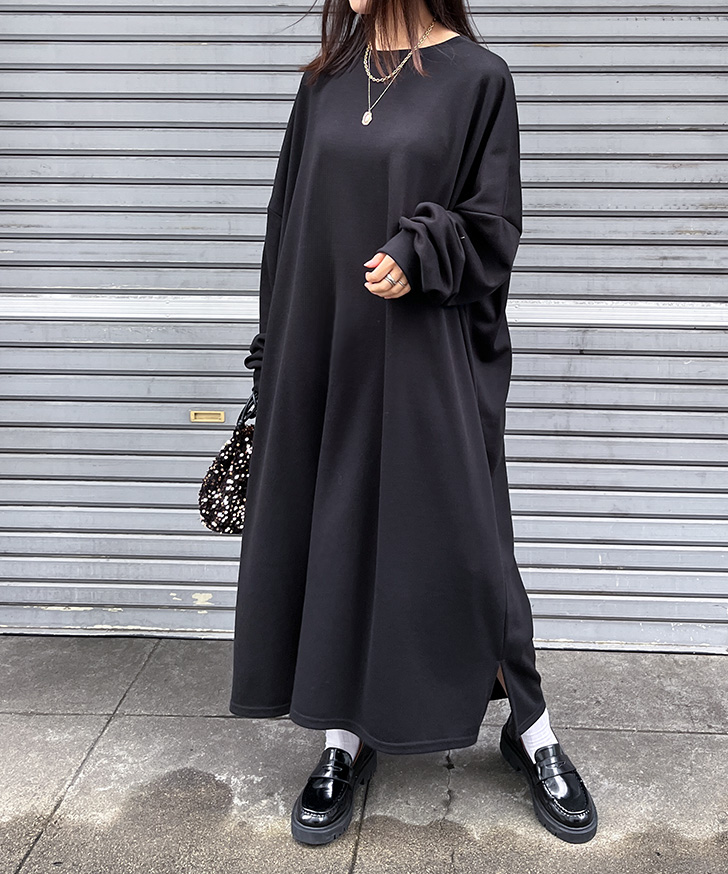 ワンピース レディース 春 秋 長袖 薄手 ロング丈 マキシ丈 ゆったり