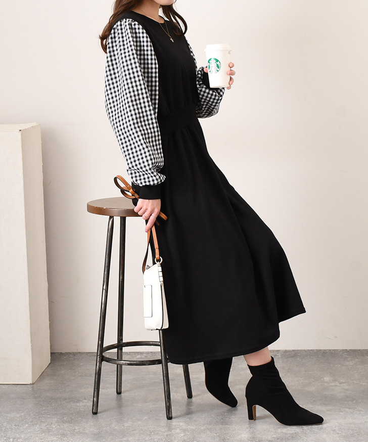 ワンピース レディース 秋 冬 春 長袖 ロング マキシ きれいめ