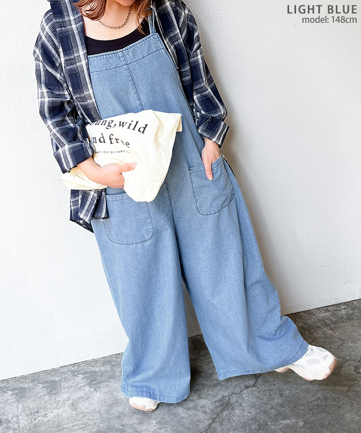 オーバーオール デニム レディース サロペット パンツ 薄手 秋