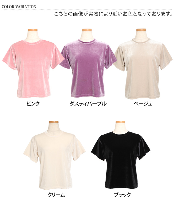 【PRISTINE】コットンベロア半袖カットソー【未使用美品】 ベロア半袖カットソー（トップス/カットソー）【セール】｜ehka sopo