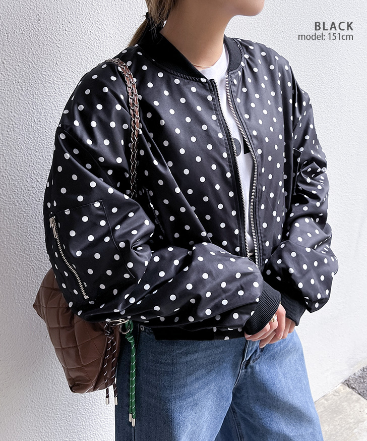 新品 スカラー ドット柄ブルゾン ドットジャガードブルゾン｜BIGI online store - ビギ