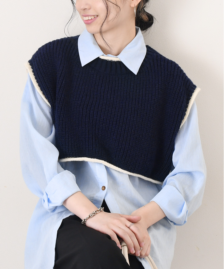 ベスト レディース 秋冬 ショート丈 ニット 厚手 おしゃれ かわいい