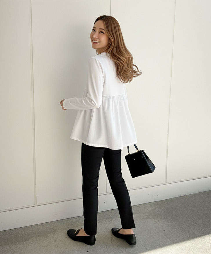 カットソー レディース 長袖 コットン 綿 トップス Tシャツ ゆったり