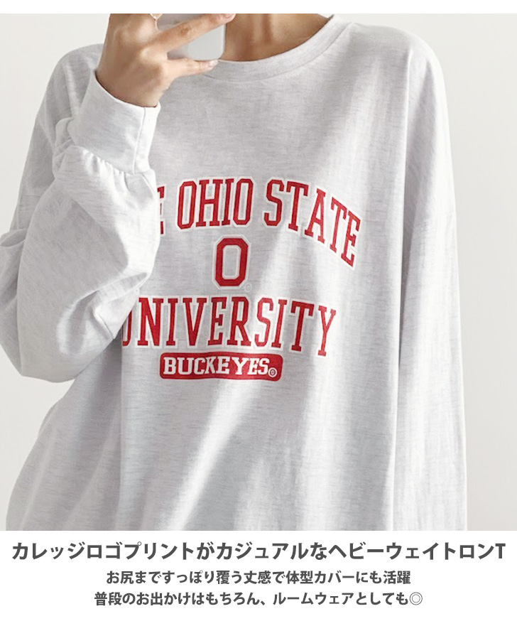 ロンT 長袖 Tシャツ カットソー レディース 厚手 ヘビーウェイト 春