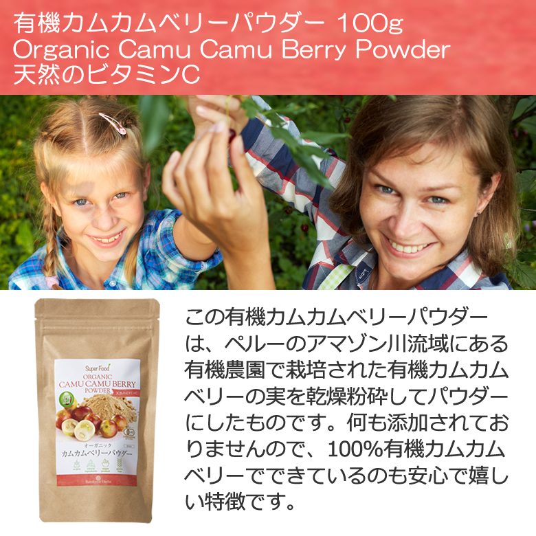  有機カムカムベリーパウダー 100G 天然のビタミンC レモン果汁55倍　有機JASオーガニック ペルー産