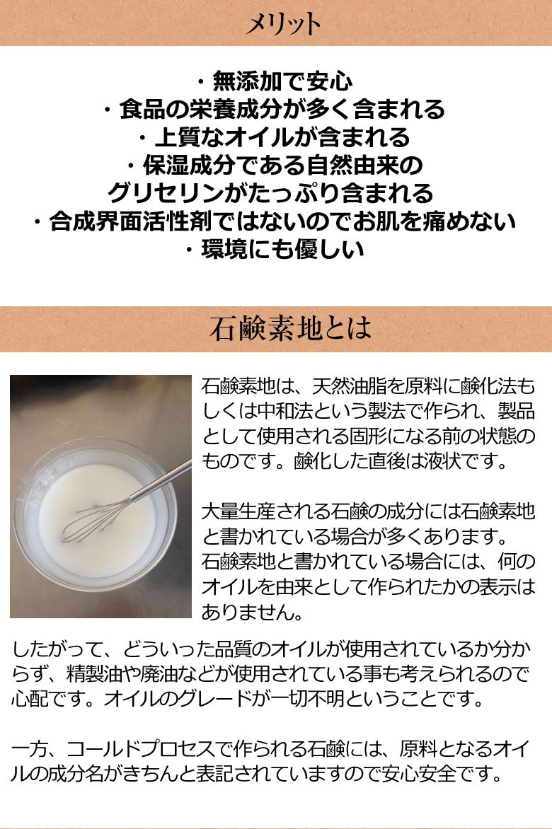 コールドプロセス ココナッツ石鹸 生せっけん