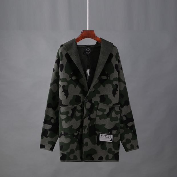 全品送料無料 迷彩柄 ロングカーディガン カモフラ フーディ ライト