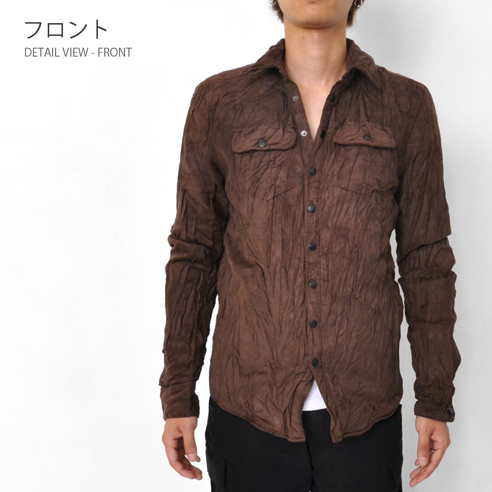 全品送料無料 期間限定 SALE 【ラスト1】 シャツジャケット シワ加工