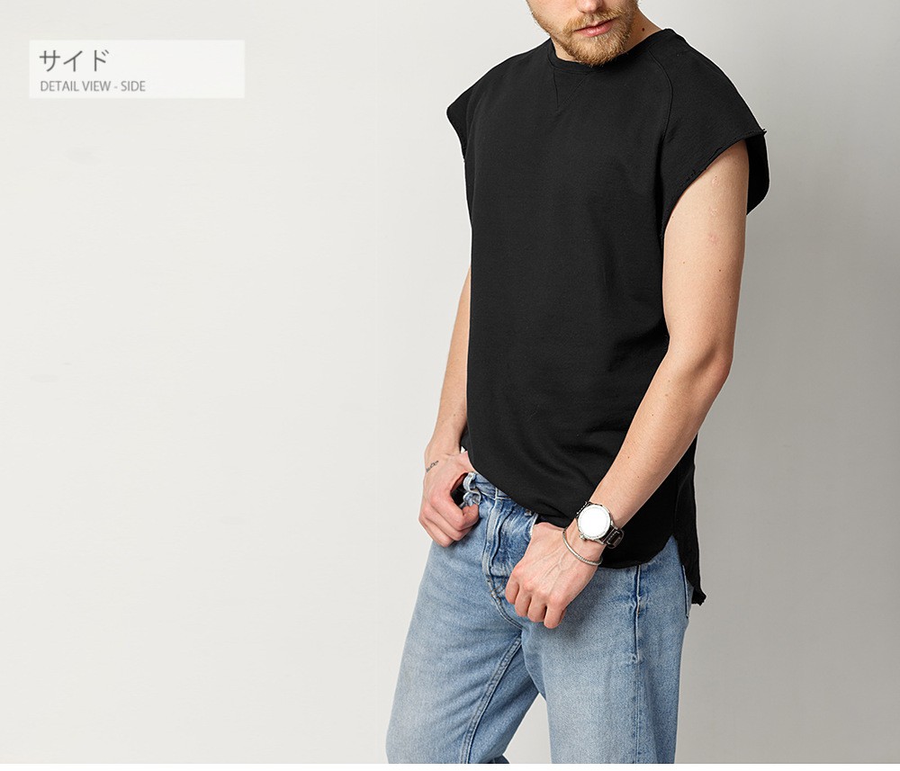 期間限定 SALE ノースリーブシャツ カットオフ メンズ 袖なし Tシャツ ラグラン 無地 ビッグシルエット 切りっぱなし 3色 TA108 M便  :TA108:RAiseNsEショップ 通販 