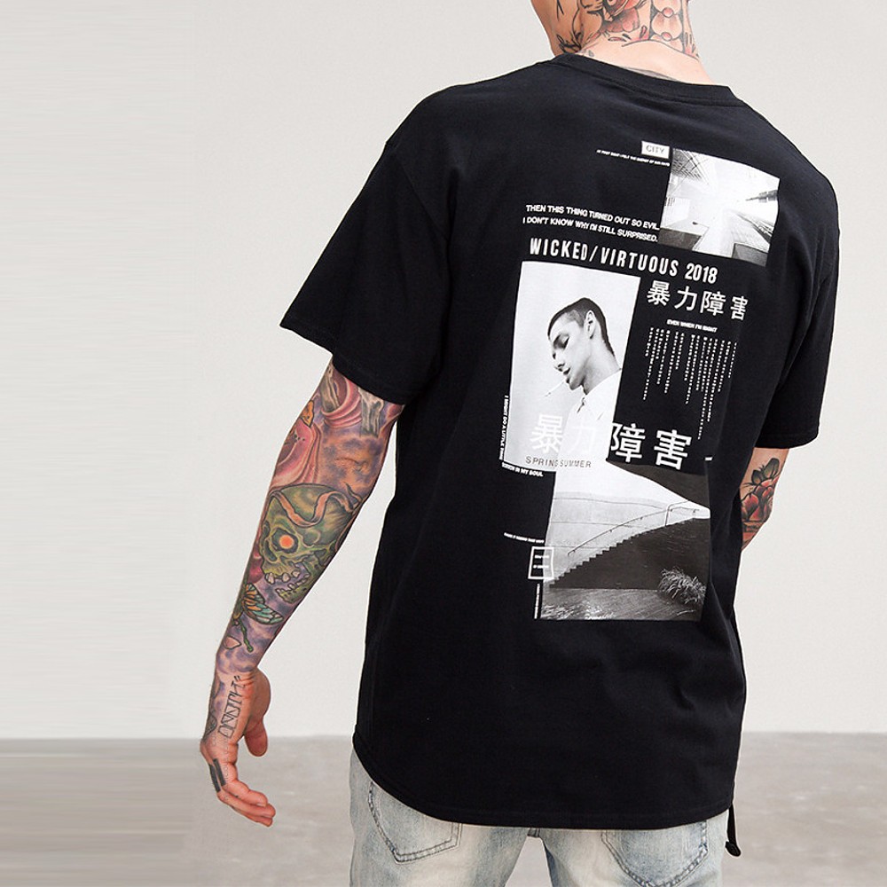 【希少XLサイズ】オフホワイト バックスプレー バイアスプリント Tシャツ 黒 全品送料無料【ポイント15倍UP】完売御免 数量限定 半袖 Tシャツ