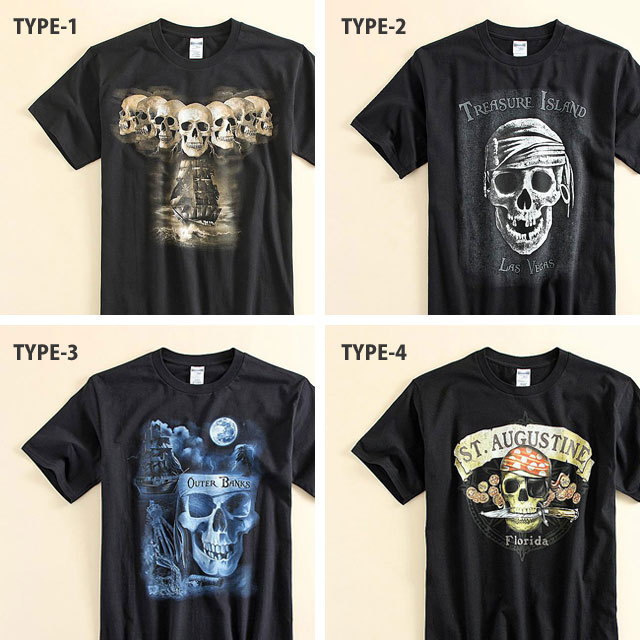 4色 Tシャツ 半袖 トップス スカル イーグル ドロップショルダー 全品送料無料 期間限定 SALE スカル柄プリント Tシャツ メンズ