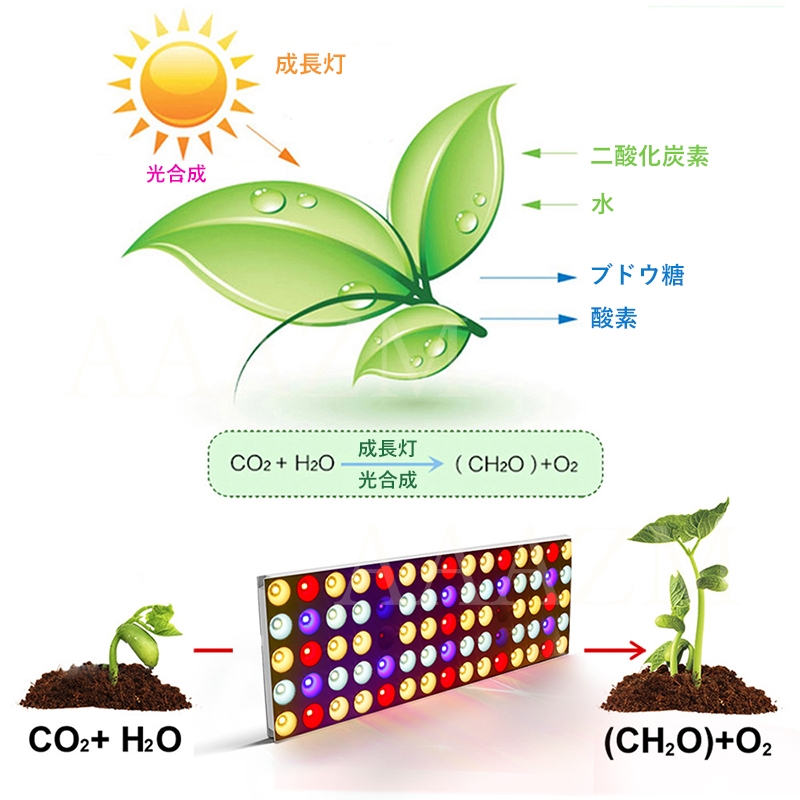 植物育成ライト LED パネル 吊り下げ 室内栽培 観葉 多肉植物