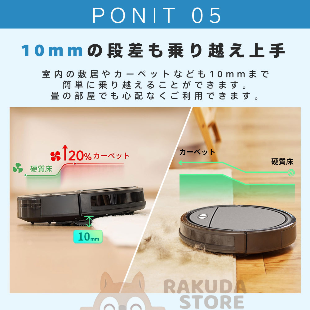 ロボット掃除機 超薄型 省エネ 5000Pa強力吸引力 130分間連続稼働 静音 