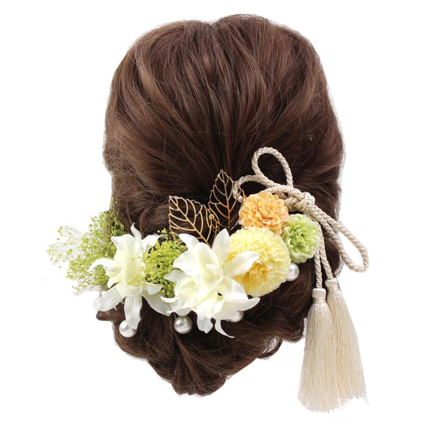 髪飾り 和装 ラン マム パール 15点セット ヘアアクセサリー ヘッドドレス かすみ草