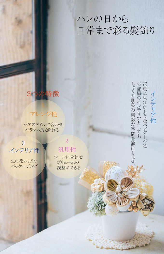 髪飾り 成人式 結婚式 和装 Arenca つまみ細工 ゴールド 髪飾り 成人式 結婚式 和装 Arenca つまみ細工 ゴールド