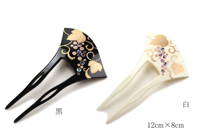 髪飾り 留袖 結婚式 成人式 和装 バチ型螺鈿簪 かんざし 葡萄 着物