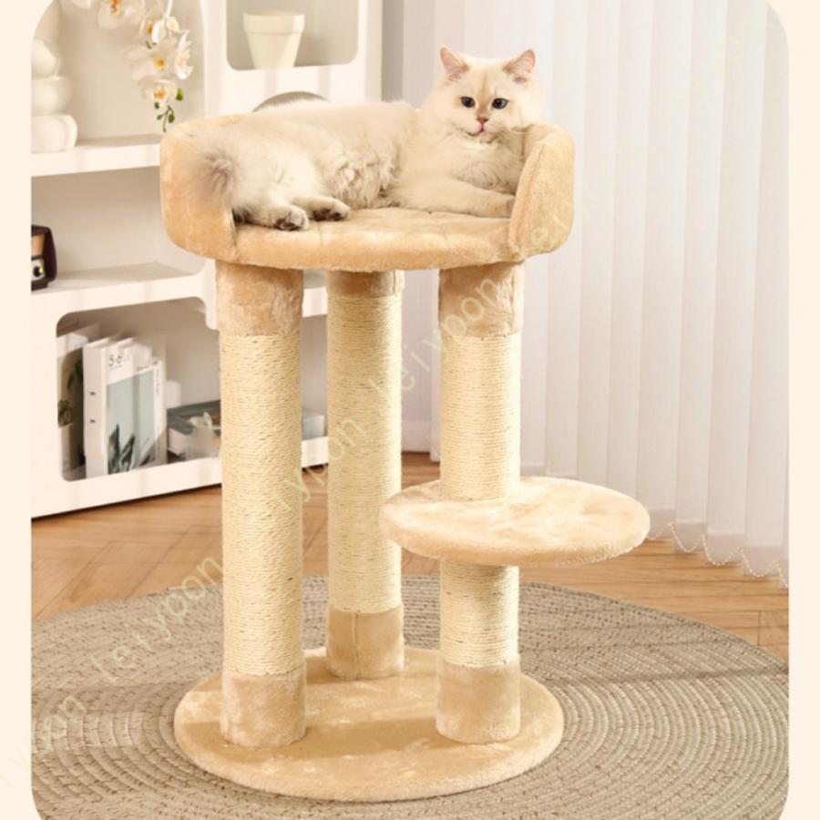 キャットタワー 据え置き スリム 短足猫 シニア猫 子猫 低い 低め