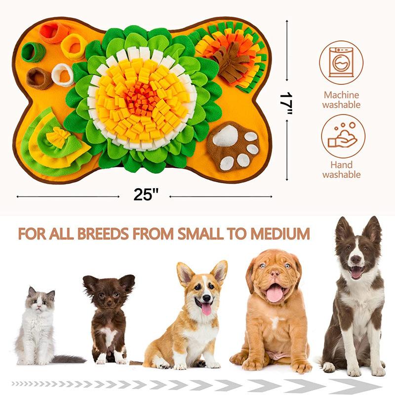 ノーズワークマット 犬 おもちゃ 嗅覚訓練マット 餌隠しマット 洗濯