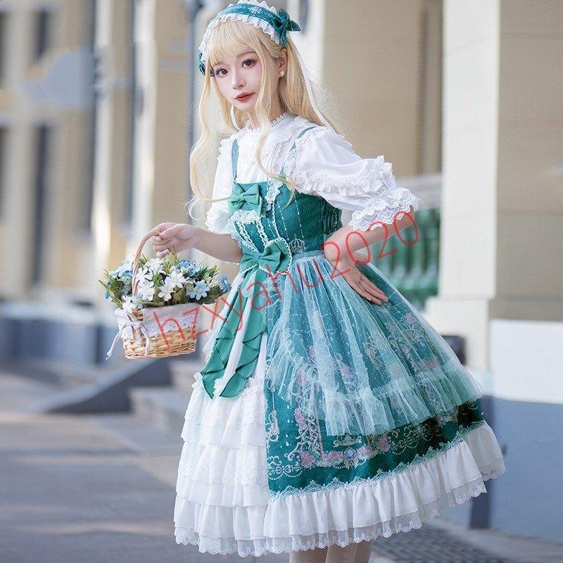 タイムセール】ロリータ ワンピース ジャンパースカート ロリィタ 花