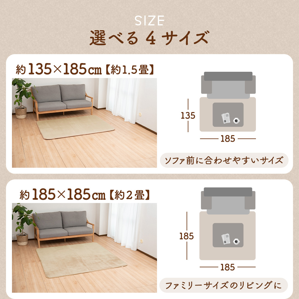 オールシーズン適用 抗菌防臭 極細カシミヤ カーペット 200x250cm Sylphease（シルフィーズ） ラグ 洗える 防ダニ 抗菌 防臭 無地