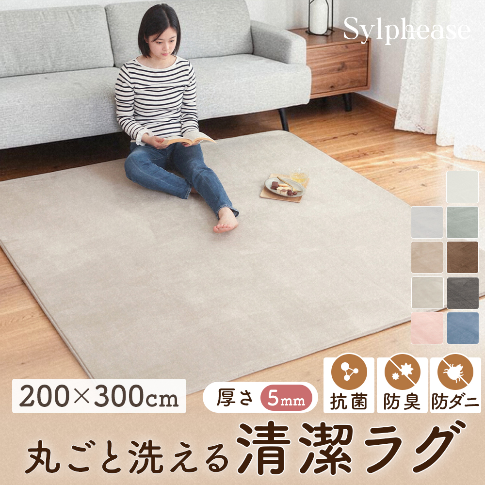 Sylphease（シルフィーズ） ラグ 洗える カーペット 4畳 オール
