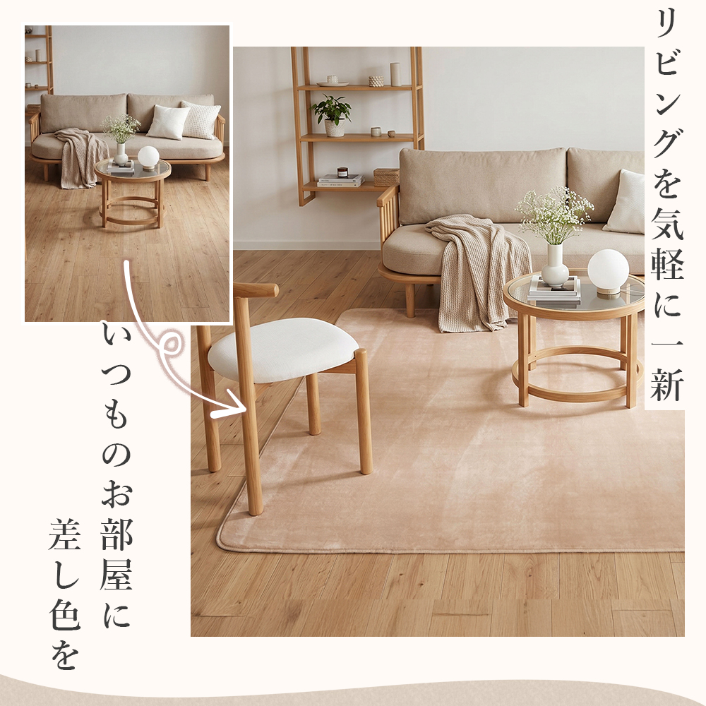 ラク Sylphease（シルフィーズ） ラグ 洗える 防ダニ 抗菌 防臭 無地