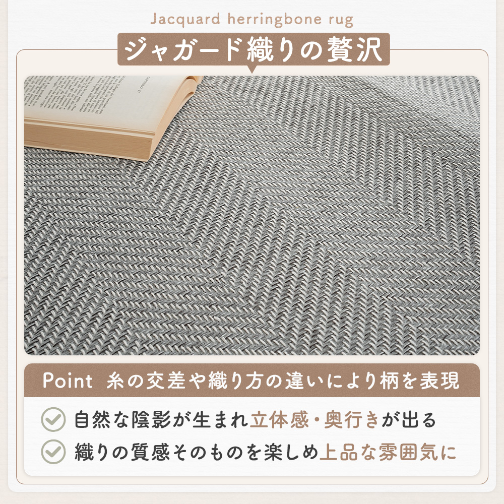 ラグ 2畳 185×185 洗える 綿混 ジャ...の詳細画像3