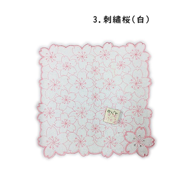 桜 椿 オールオーバー刺繍ミニタオル 綿100％ : 洛楽 - 通販 - Yahoo