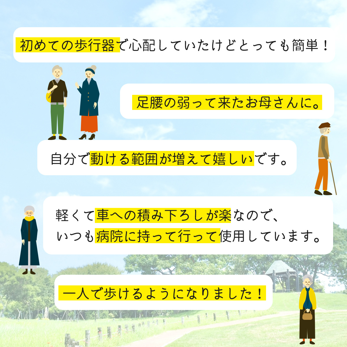 楽々健 折り畳み式歩行器 アルミ製 歩行補助器 5段階高さ調整 固定型