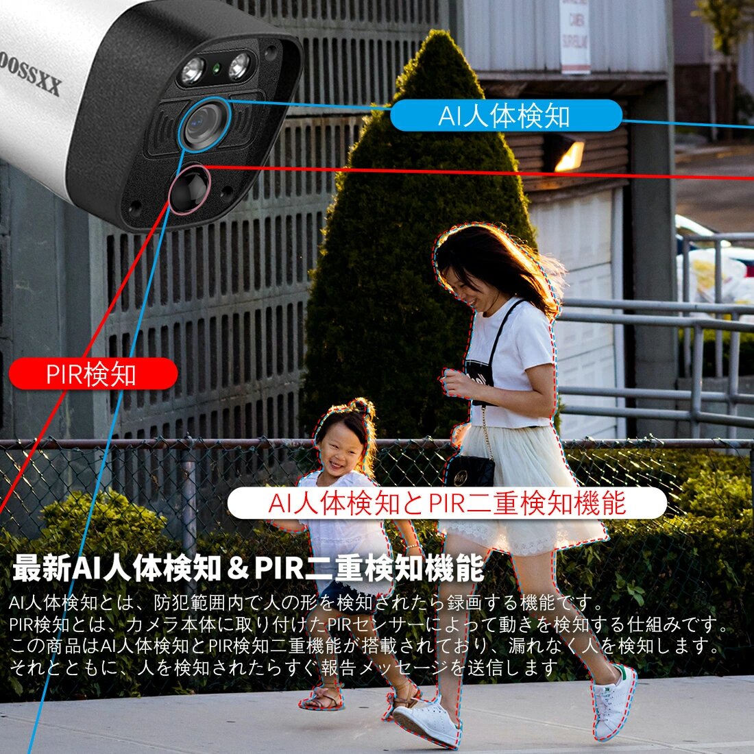 【双方向通話・ダブルアンテナ信号強化・130° 超広角】2台/単品 防犯カメラ ワイヤレス 屋外 3K 500万画素 防犯カメラセット防犯カメラ 防犯カメラ ワイヤレス |  | 01