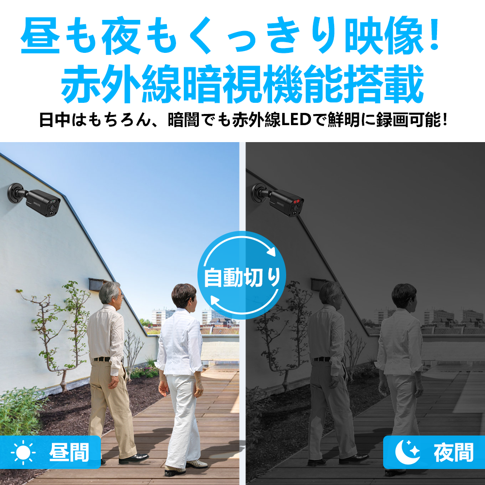 OOSSXX 防犯カメラ poeカメラ 800万画素 屋外 有線カメラ 増設カメラ