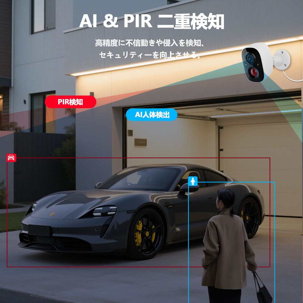 防犯カメラ 屋内 家庭用 ネットワークカメラ Wi-Fiカメラ ワイヤレス