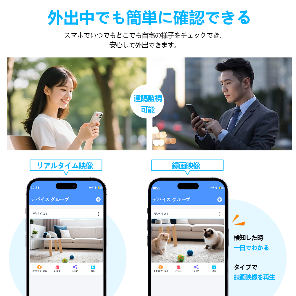 防犯カメラ 屋内 家庭用 ネットワークカメラ Wi-Fiカメラ ワイヤレス
