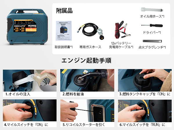☆低価格・高エネルギー☆ インバーター発電機 HMT2000iDA 最大出力