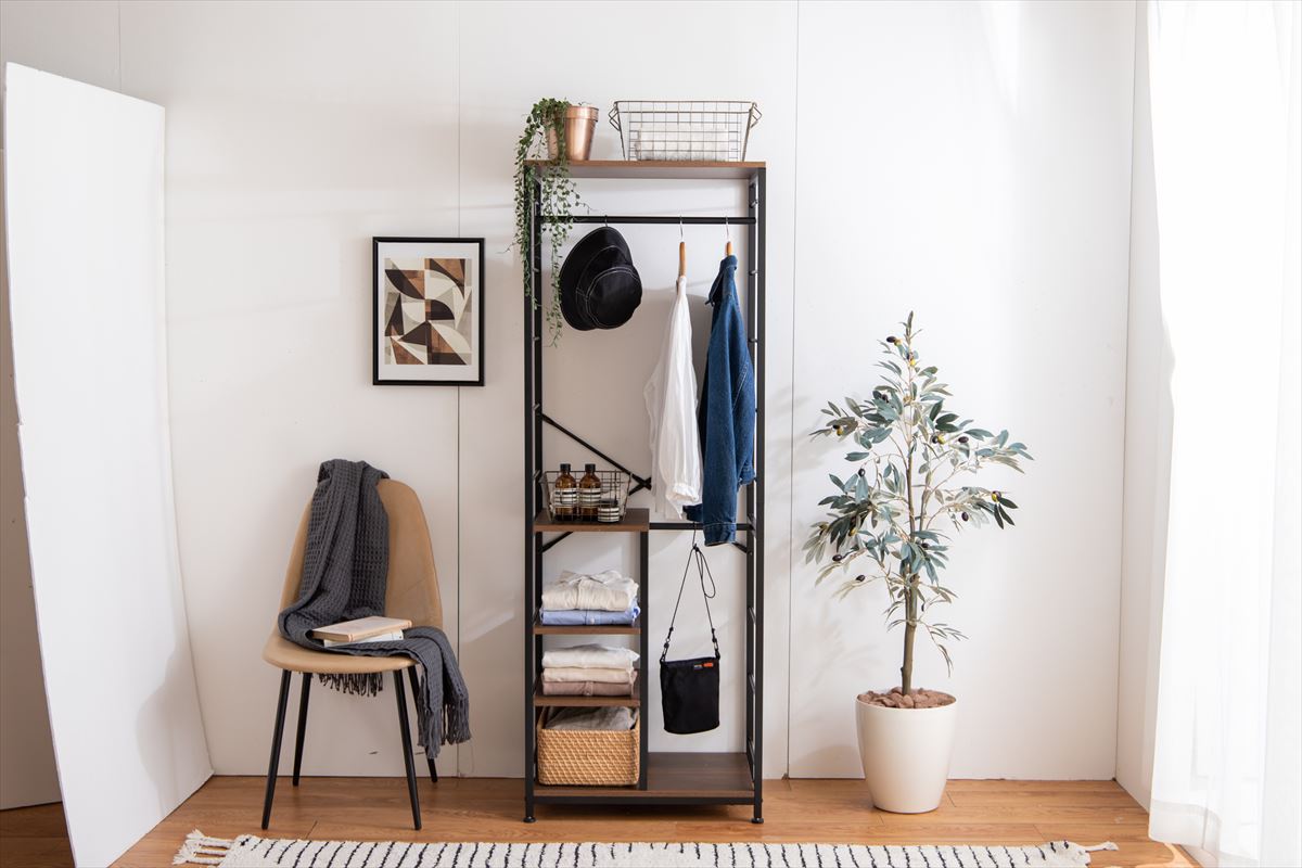 ハンガーラック 洋服掛け おしゃれ 北欧モダン キャスター 棚 ワード