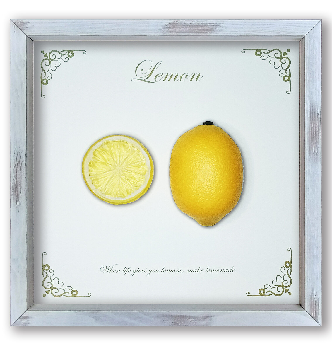 ファブリックパネル アートフレーム 飾り レモン れもん 檸檬 3D