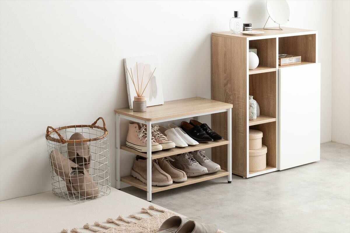 【送料無料・新品未使用】シューズラック　靴箱　北欧　ナチュラル　モダン  人気 楽天市場】【公式】 シューズラック 靴箱 下駄箱 玄関収納 オーク 無垢