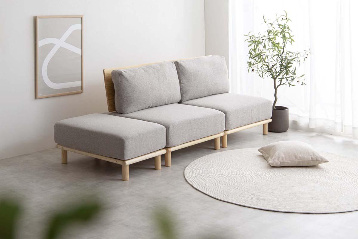 ソファー 2人掛け おしゃれ ナチュラルモダン ファブリック セパレート