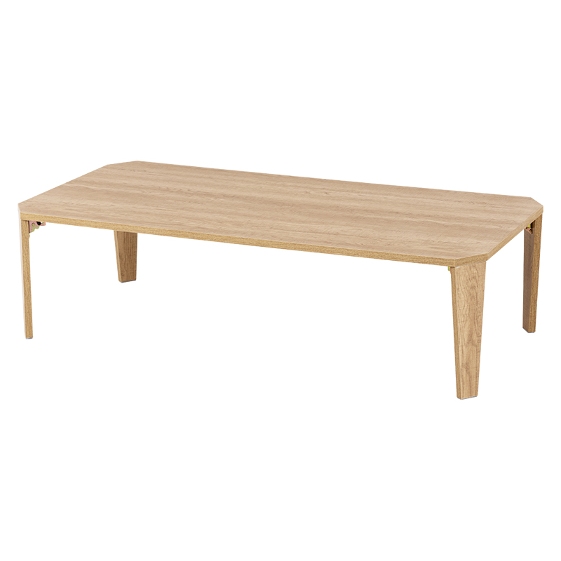折りたたみ ローテーブル 120×60cm 完成品 八角形 センターテーブル