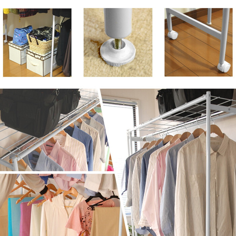 ミヤグチ企販 ハンガーラック 洋服掛け ワードローブ スチール 伸縮 棚