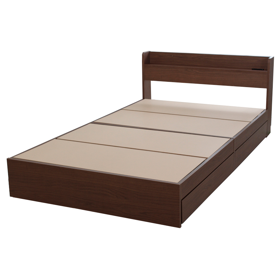 ベッド シングル 引き出し収納 おしゃれ シンプルモダン ベット 木製 コンセント 棚 チェスト | スタンザインテリア | 07