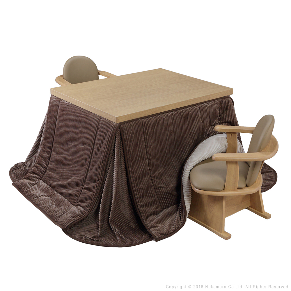 MUSTBUY ダイニングこたつテーブル ハイタイプ コタツ 椅子掛布団付き4