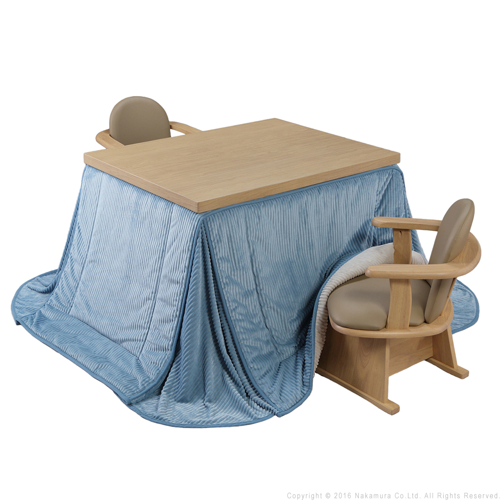 MUSTBUY ダイニングこたつテーブル ハイタイプ コタツ 椅子掛布団付き4