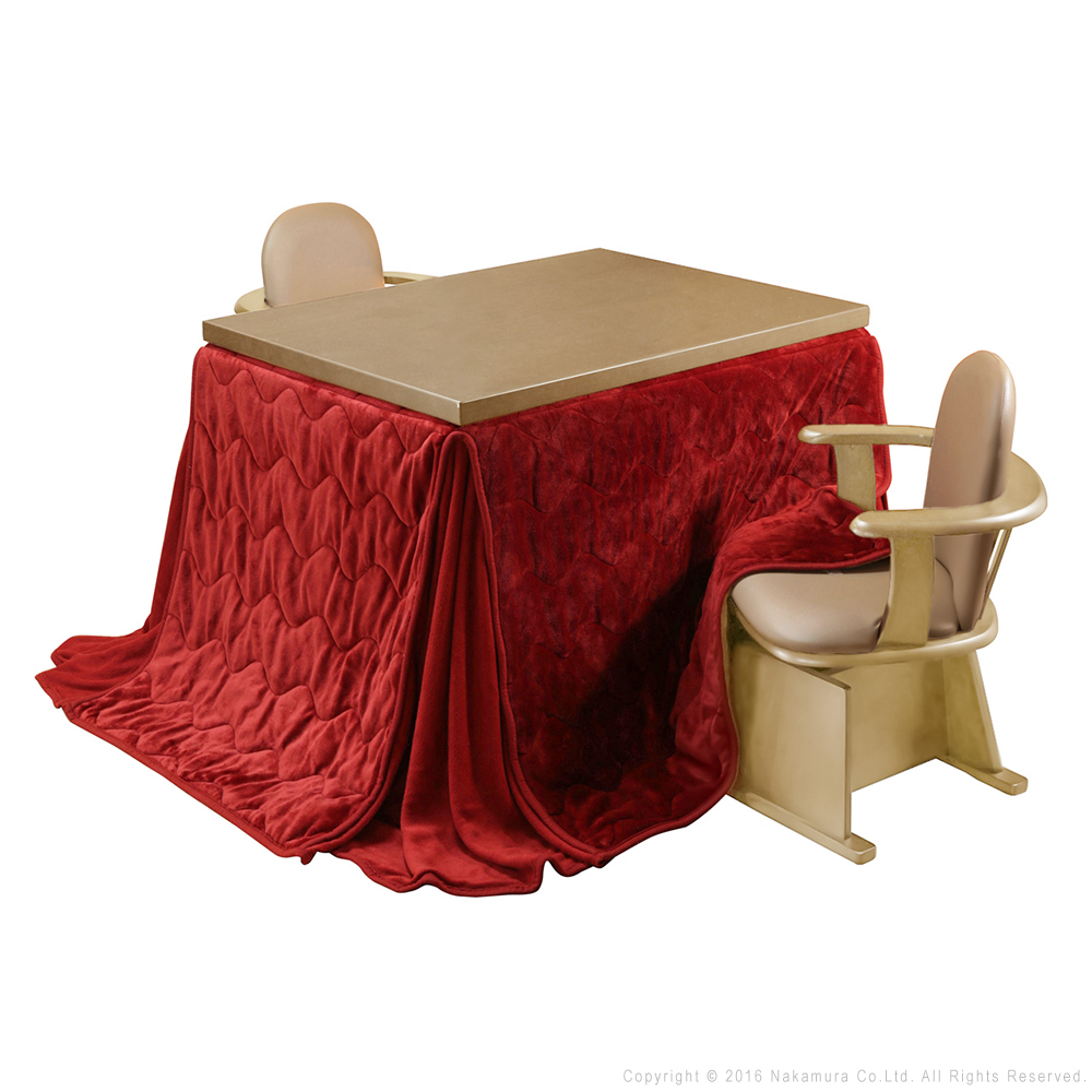 MUSTBUY ダイニングこたつテーブル ハイタイプ コタツ 椅子掛布団付き4